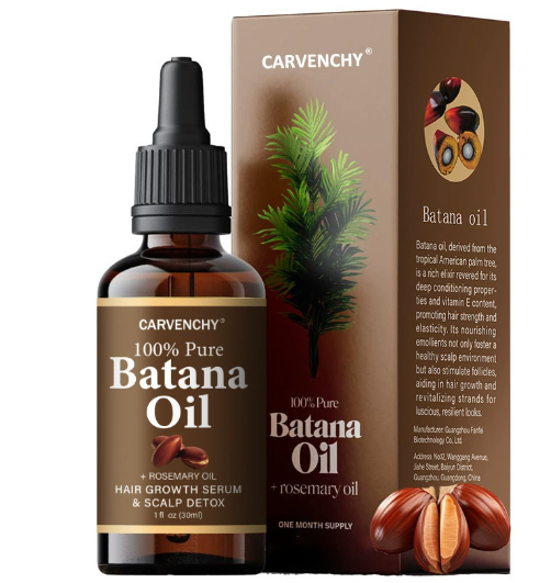 Carvenchy Batana Oil bottle and packaging on a white background