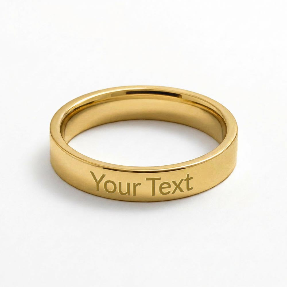 Vowbound™ Women's Ring — Custom Message Engraving — 18K Gold or Stainless Steel — Couples Promise Gift