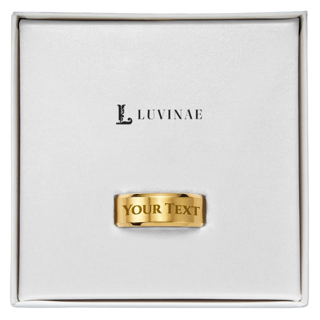 Vowbound™ Men's Ring — Custom Hidden Message Engraving — Stainless Steel, Gold or Black — Anniversary Gift for Him