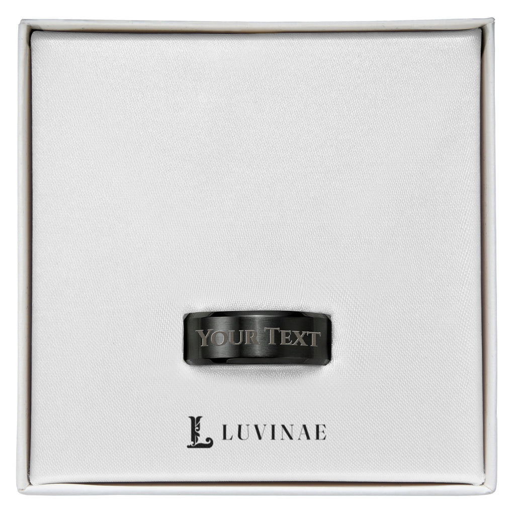 Vowbound™ Men's Ring — Custom Hidden Message Engraving — Stainless Steel, Gold or Black — Anniversary Gift for Him