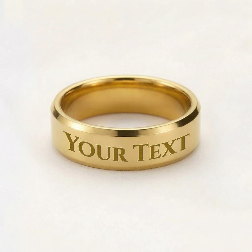 Vowbound™ Men's Ring — Custom Hidden Message Engraving — Stainless Steel, Gold or Black — Anniversary Gift for Him